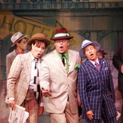 Featured from left to right are:  Michele Lee, Alec Baldwin and Carole King, performing in "Dolls and Guys". Photo by Hole In The Wall Gang