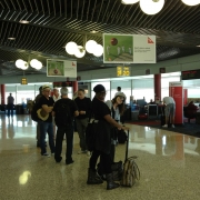 Band & Crew at Sydney Airport.  Photo by Elissa Kline