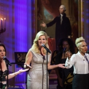  From left, Gloria Estefan, Trisha Yearwood, and Emeli Sandé perform during a concert honoring singer-songwriter Carole King in the East Room of the White House, May 22, 2013. President Barack Obama presented King with the 2013 Library of Congress Gershwin Prize for Popular Song. “Carole King: The Library of Congress Gershwin Prize In Performance at the White House” can be viewes at pbs.org. Photo credit: White House Photo by David Lienemann.